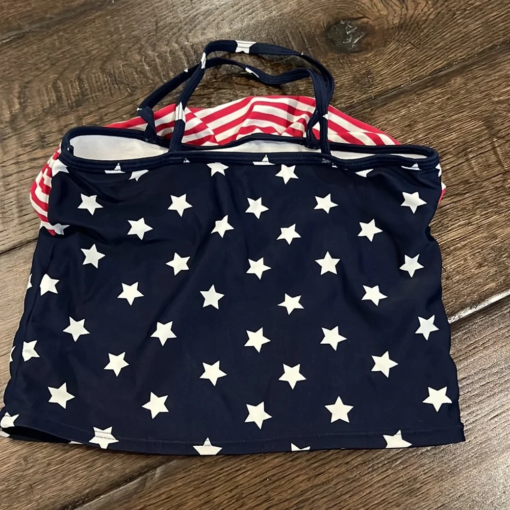 Children’s Place Girls Swimsuit American USA patriotic red white blue 7 8 - Picture 7 of 7